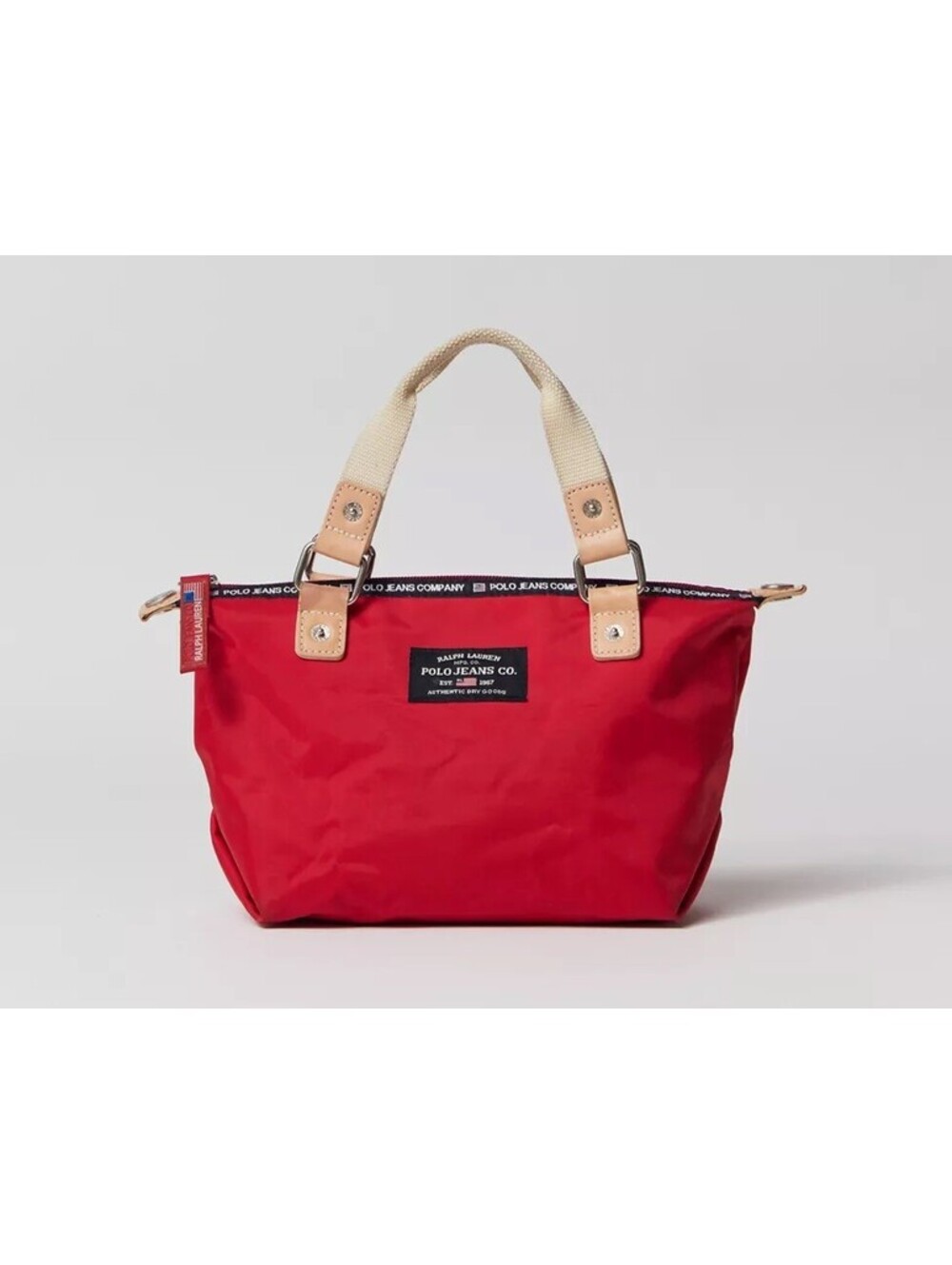 VTG Ralph Lauren Polo Jeans Co Mini Nylon Satchel Bag Red